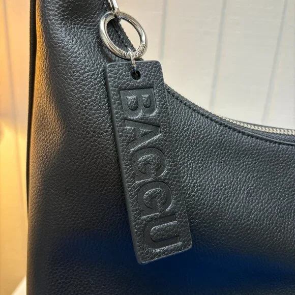 Baggu Recycled Leather Shoulder Bag - Black - Picture 8 of 9